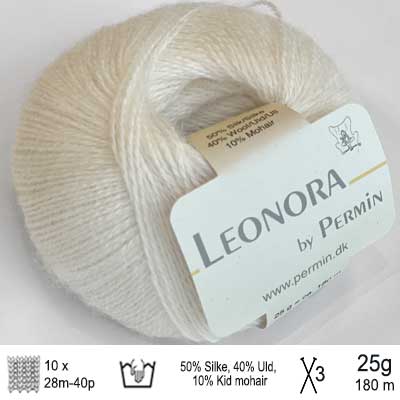 Leonora garn fra Permin Råhvid