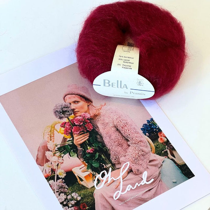 Strikkekit Oh Land Lettere end du tror sweater i ensfarvet Bella Garn