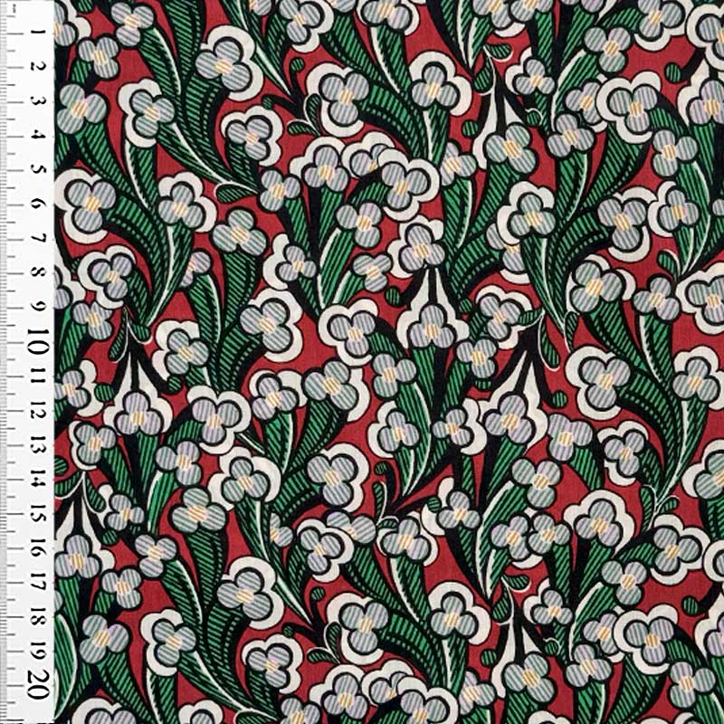Liberty bomuldspoplin med abstrakt tegnede blomster