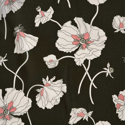 Liberty bomuldspoplin med slyng blomster - KreStoffer