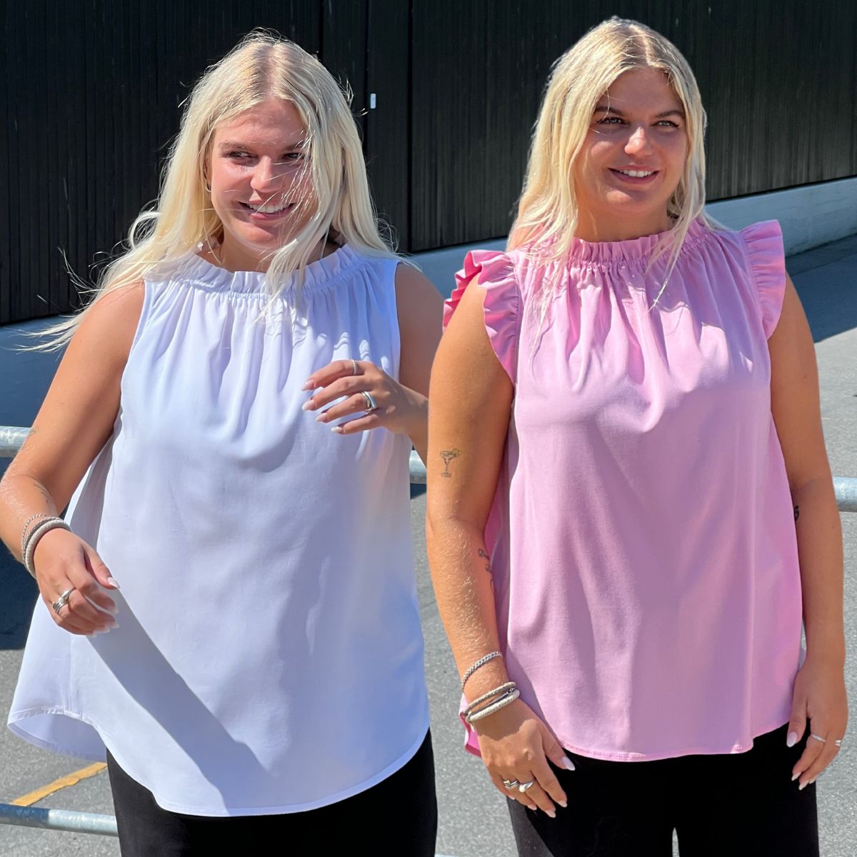 Sypakke til B1279 Top med elastik løbegang i ensfarvet fast viscose