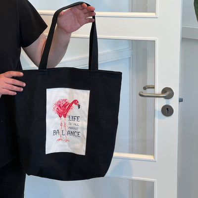 Vasket denim med stræk, sort
