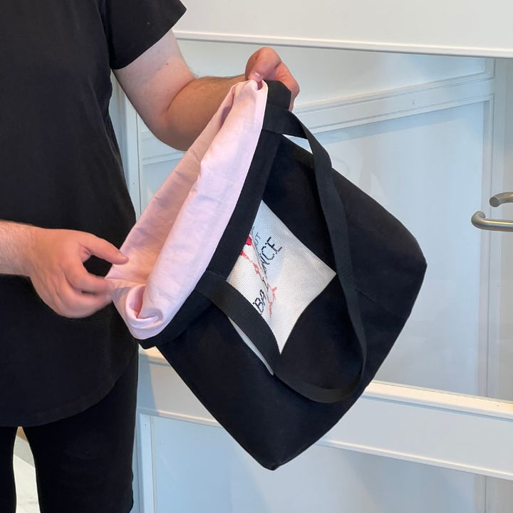Vasket denim med stræk sort
