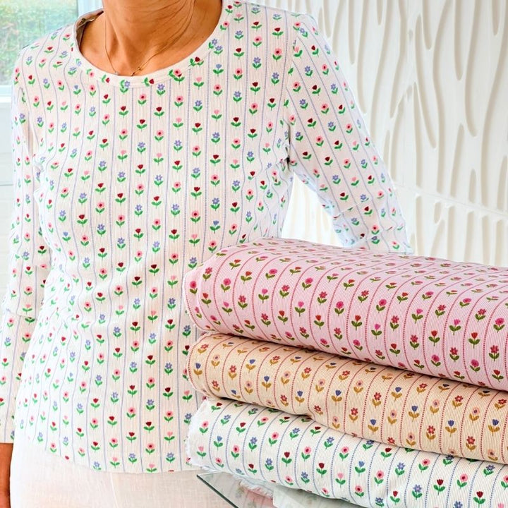 Line2Line B1220 basis bluse syet i rib jersey stof