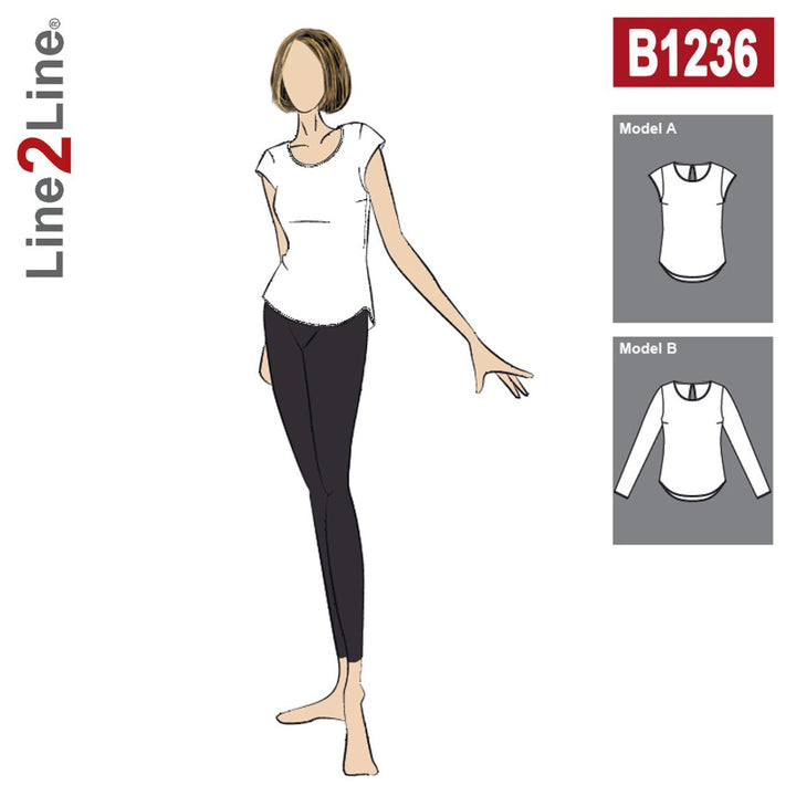 Line2Line B1236 Bluse med slids i nakken