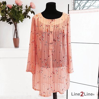 Line2Line B1244 Bluse med stolpe effekt