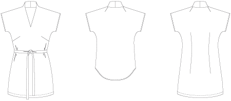 Line2Line B1252 Flagermus bluse med ståkrave