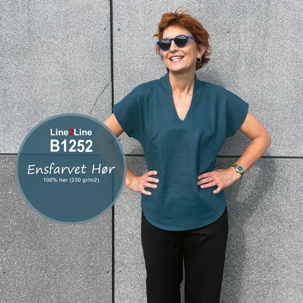 Line2Line B1252 Flagermus bluse med ståkrave