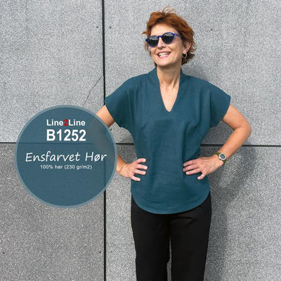 Line2Line B1252 Flagermus bluse med ståkrave - KreStoffer
