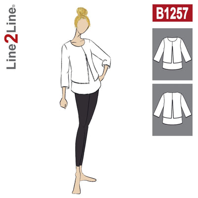 Line2Line B1257 Dobbelt bluse med slidser - KreStoffer