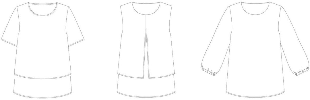 Line2Line B1257 Dobbelt bluse med slidser