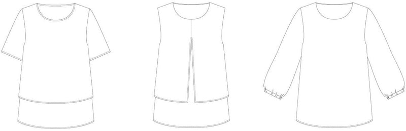 Line2Line B1257 Dobbelt bluse med slidser - KreStoffer