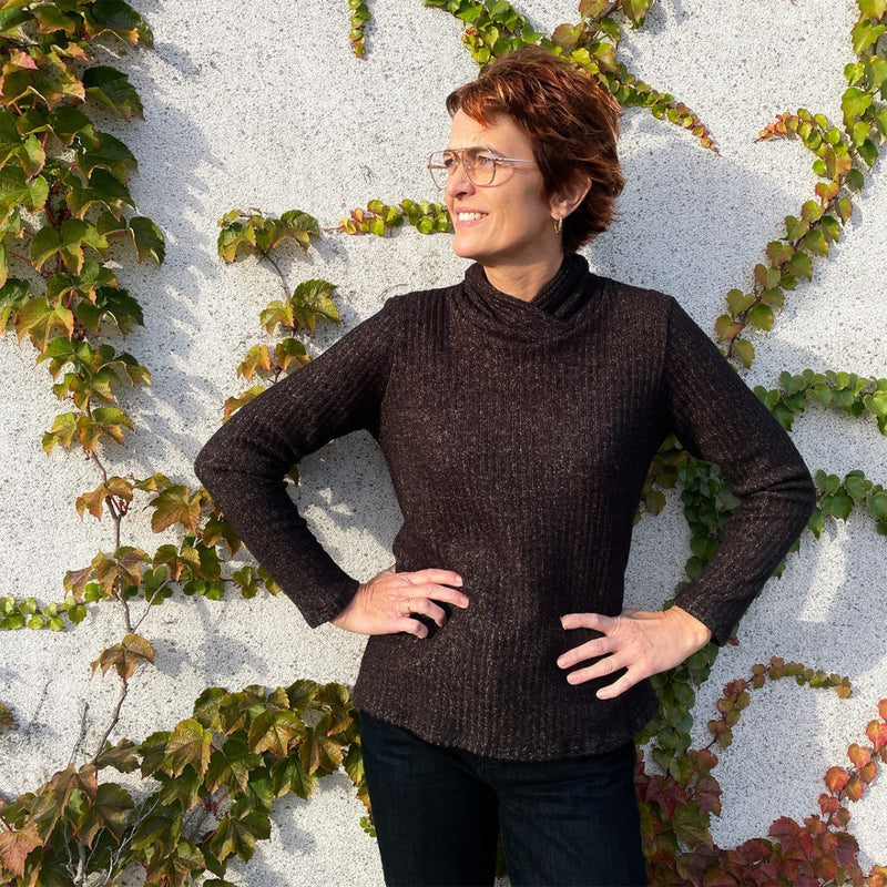 Line2Line B1258 Bluse med tre forskellige kraver - KreStoffer