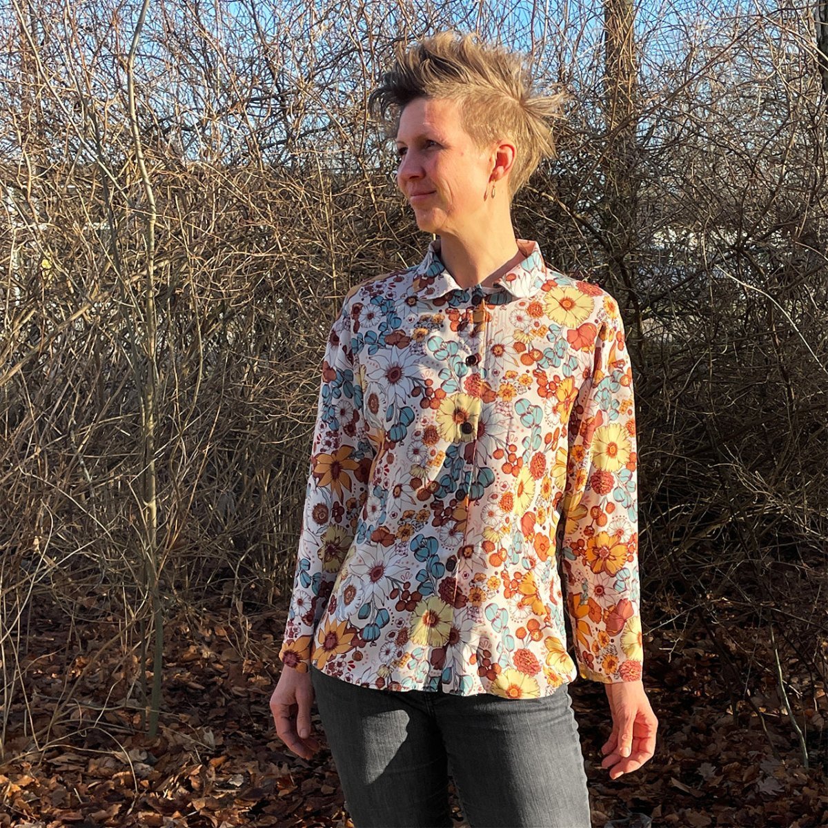 Line2Line B1260 Skjortebluse med sænket skulder
