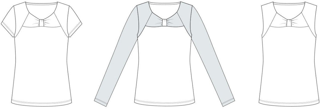 Line2Line B1262 Bluse med knudeeffekt og delsømme