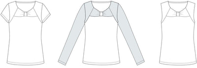 Line2Line B1262 Bluse med knudeeffekt og delsømme - KreStoffer