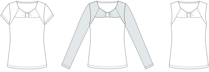 Line2Line B1262 Bluse med knudeeffekt og delsømme - KreStoffer