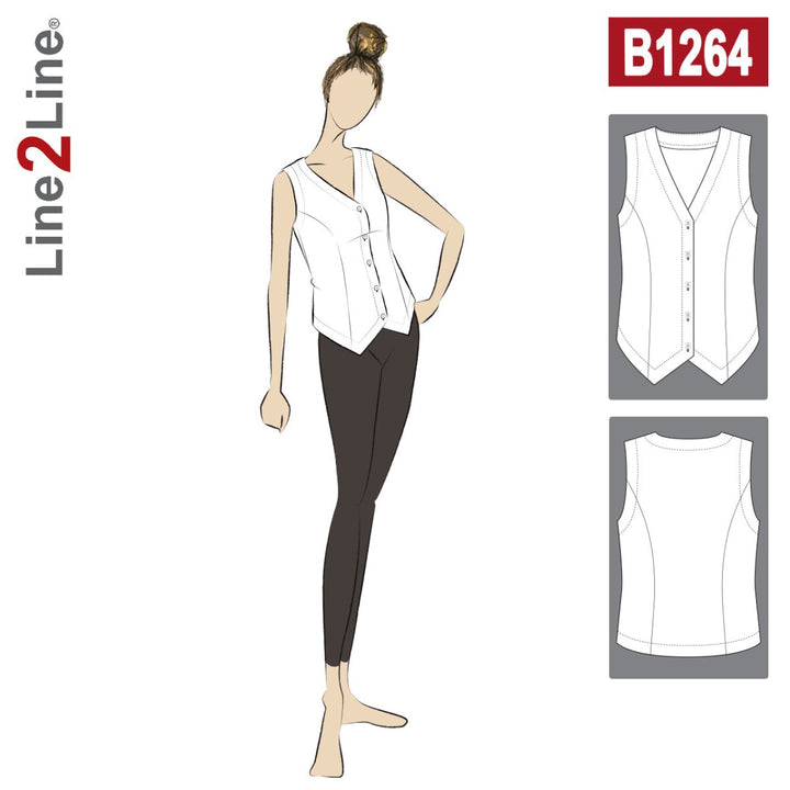 Line2Line B1264 Vest / top med prinsessesnit