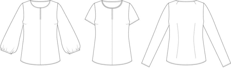 Line2Line B1267 Bluse med rund hals og slids foran - KreStoffer