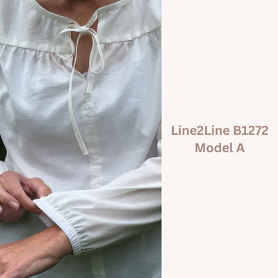 Line2Line B1272 Skjortebluse med bærestykke og rynk