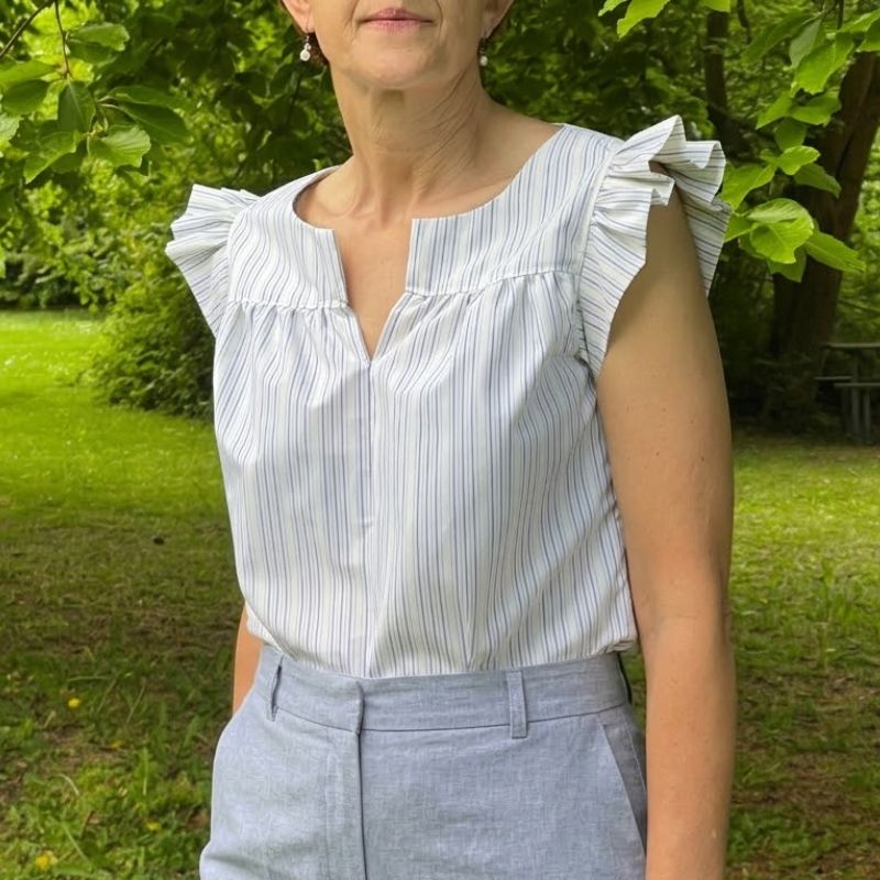 Sypakke til B1272 Top med ærmeflæse og slids