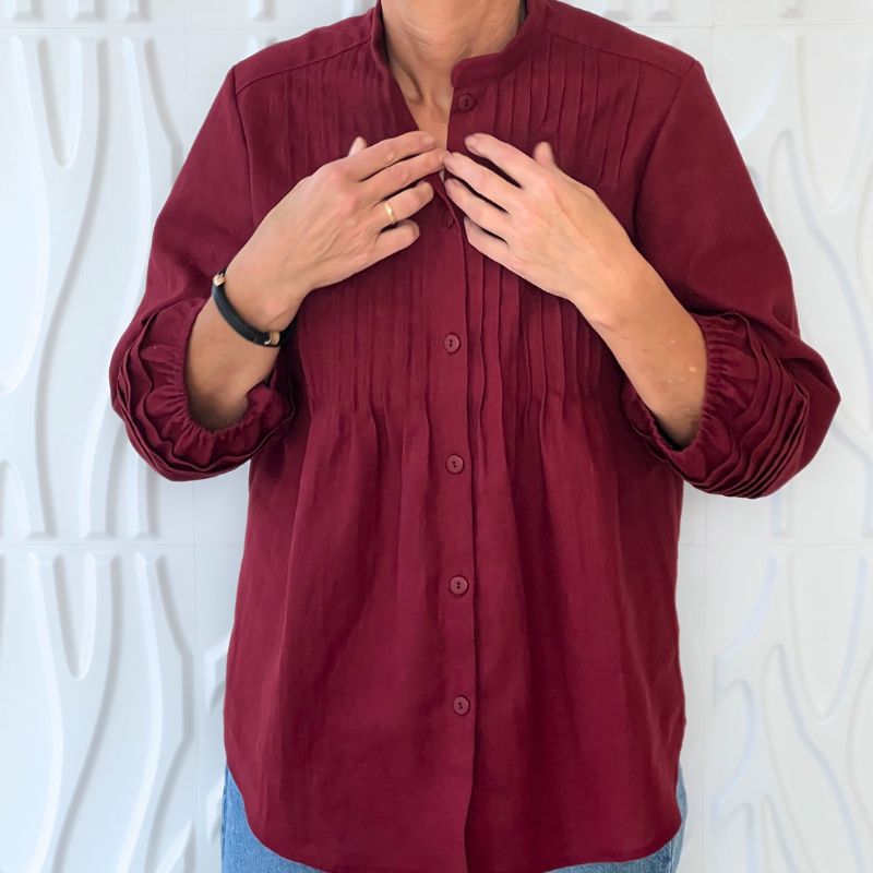 Line2Line B1277 Gennemknappet skjorte med biser
