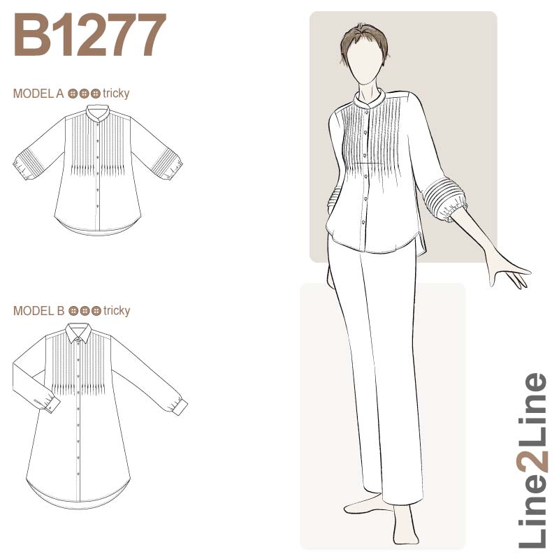 Line2Line B1277 Gennemknappet skjorte med bisser