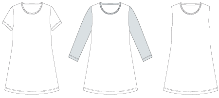 Line2Line C500 Basis T-shirt kjole, børn - KreStoffer