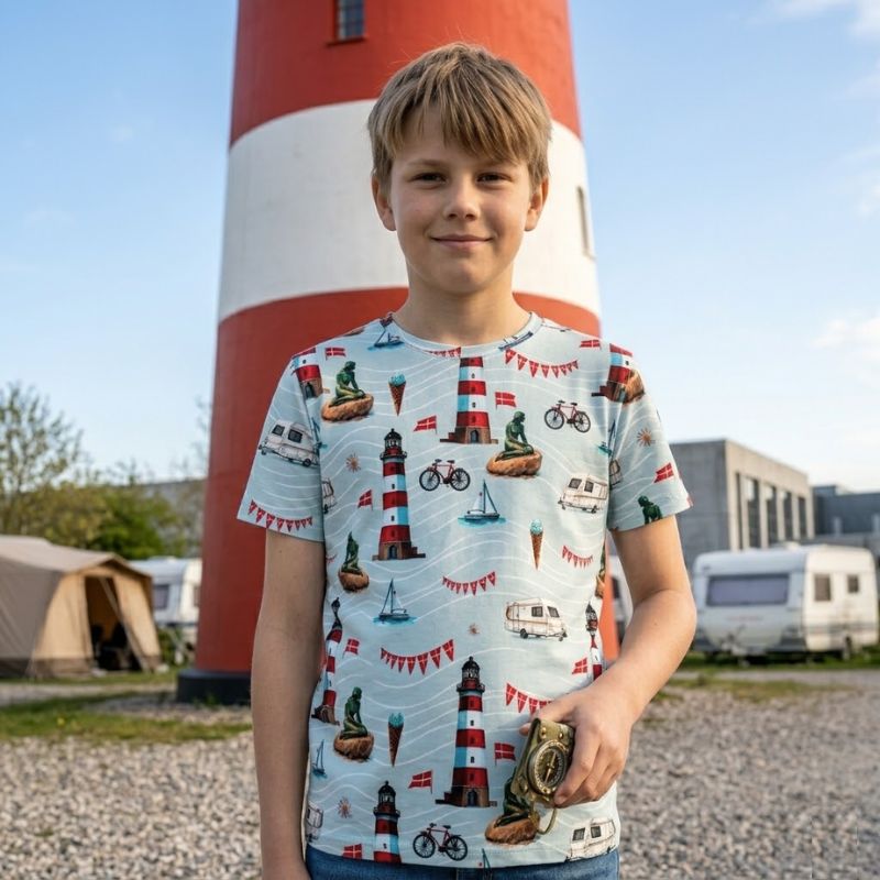 Sy en Basis T-shirt med danske feriemotiver