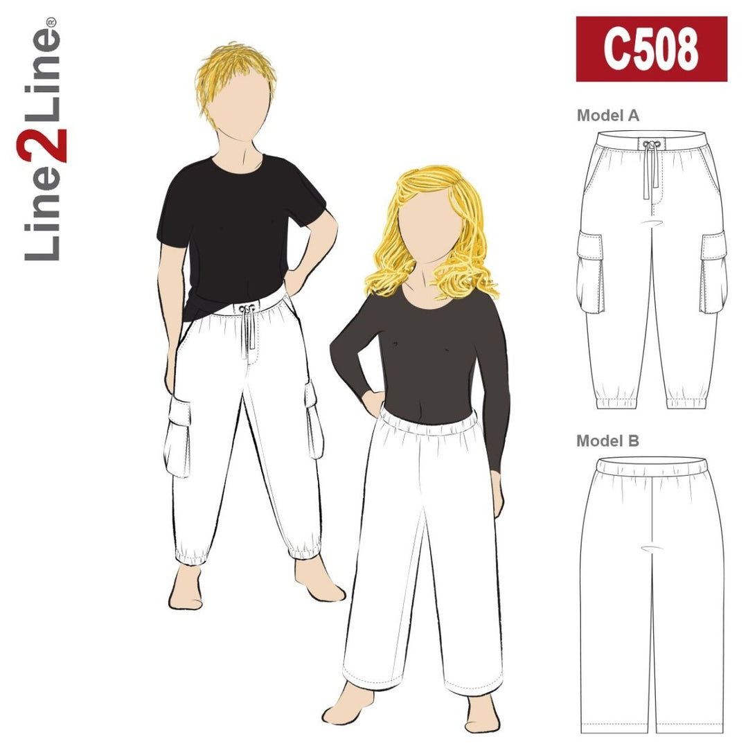 Line2Line C508 Cargobukser med elastik, børn