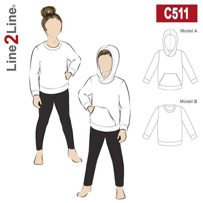 Line2Line C511 Hættetrøje eller sweatshirt - Børn - KreStoffer