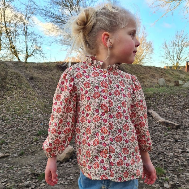 Fast ecovero (viscose) med blomster på stilke
