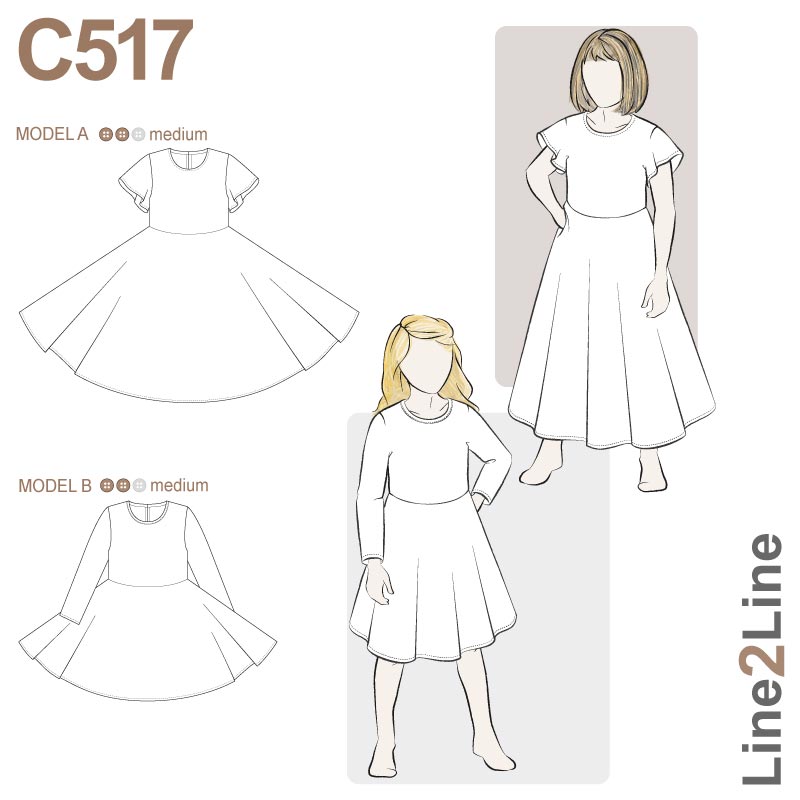 Line2Line C517 Kjole med meget vidde