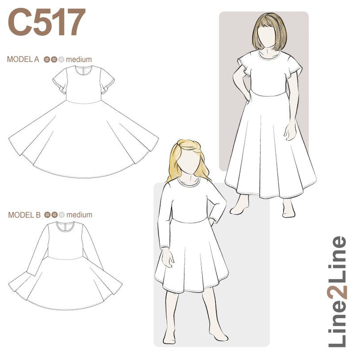 Line2Line C517 Kjole med meget vidde