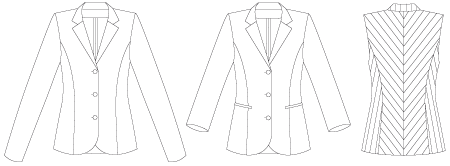 Line2Line J450 Tætsiddende Klassisk habitjakke - KreStoffer