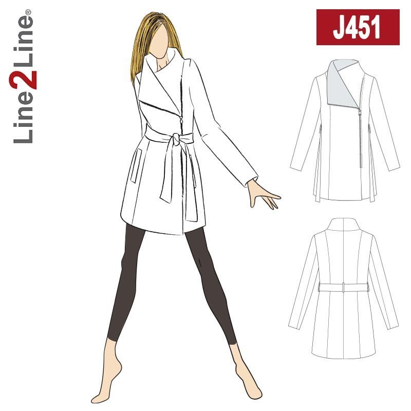 Line2Line J451 Frakke med stor krave
