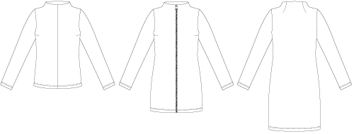 Line2Line J455 Cardigan med stående bådhals - KreStoffer