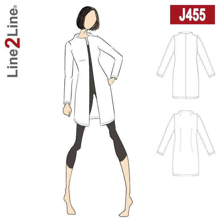 Line2Line J455 Cardigan med stående bådhals