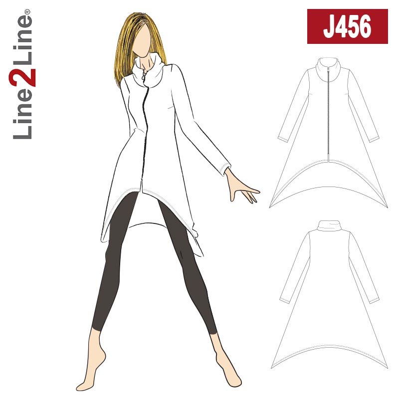 Line2Line J456 Cardigan med spidser og stor krave