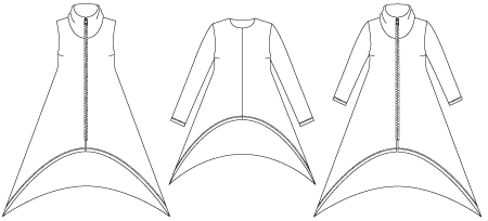 Line2Line J456 Cardigan med spidser og stor krave