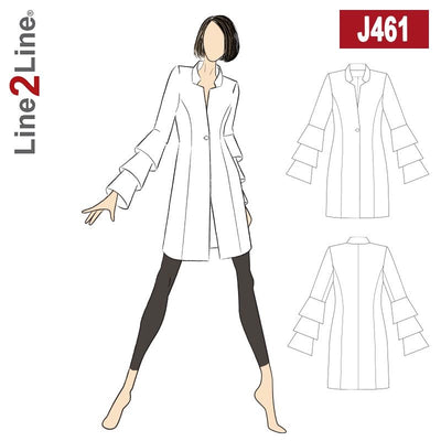 Line2Line J461 Jakke med volant ærmer - KreStoffer