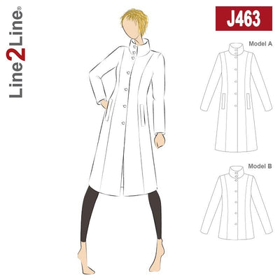 Line2Line J463 Frakke med husarsnit og lommer - KreStoffer