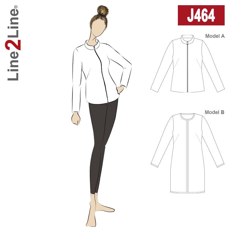 Line2Line J464 Jakke med skrå brystindsnit