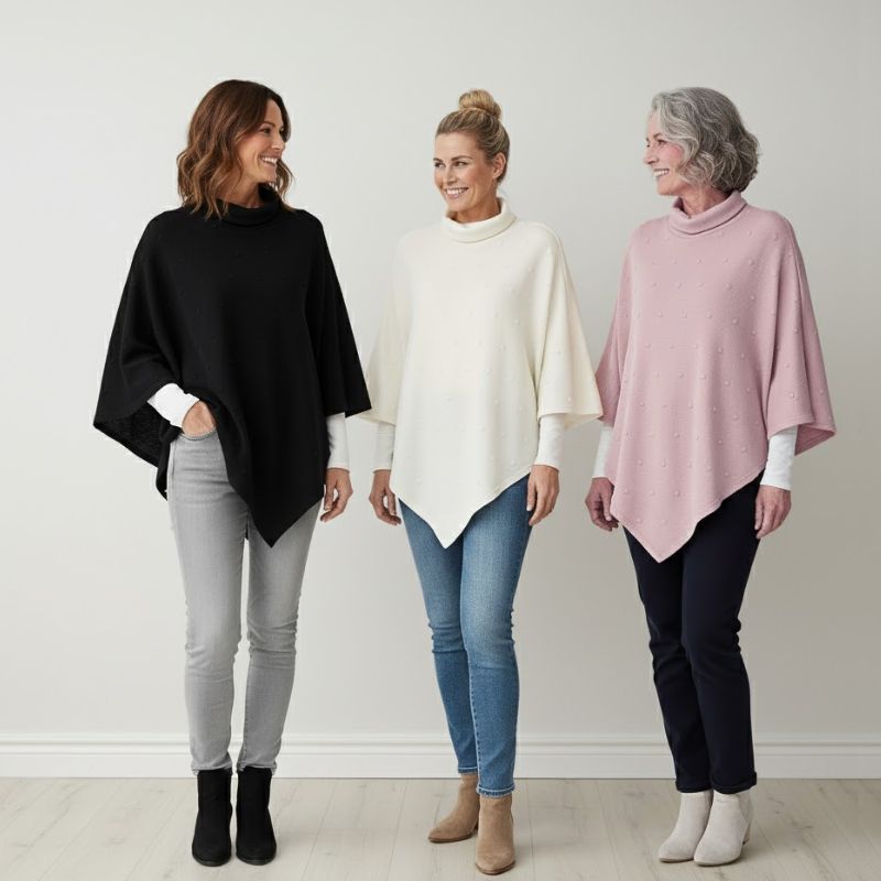 Strikstof med dutter i off-white