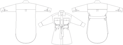 Line2Line J467 Oversize skjortefrakke med bælte - KreStoffer