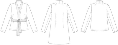 Line2Line J471 Vatteret jakke med kimonokrave og bånd - KreStoffer