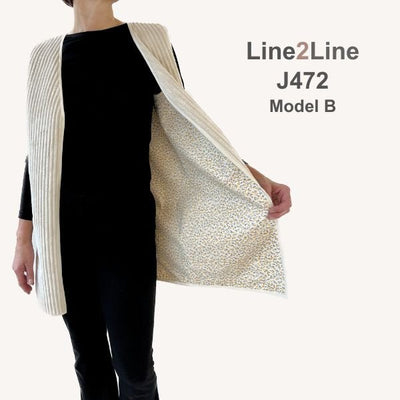Line2Line J472 Vendbar bolero eller vest med kantbånd - KreStoffer