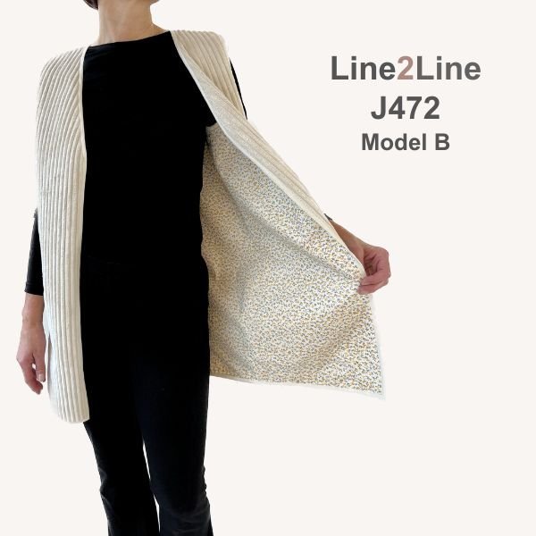 Line2Line J472 Vendbar bolero eller vest med kantbånd - KreStoffer