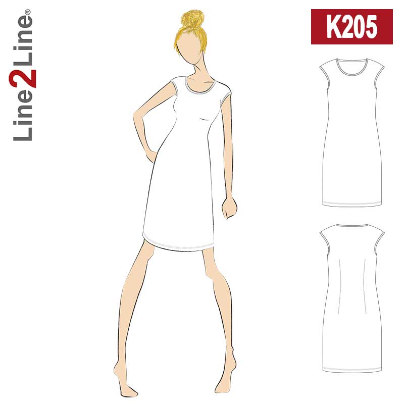 Line2Line K205 Kjole med lille vingeærme