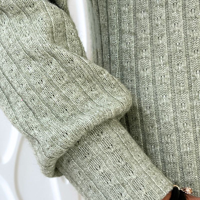 Strikstof med glimmer i lys olivengrøn